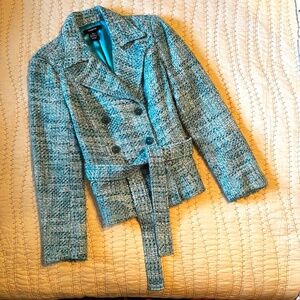 Arden B. Turquoise Doublebreasted Tween Jacket - XS